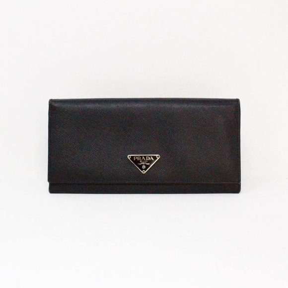 PRADA #38968 Black Saffiano Leather Wallet